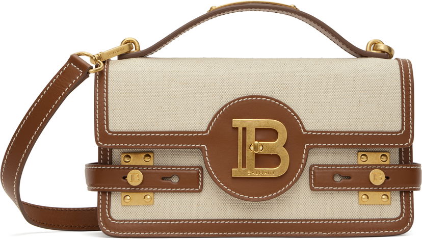 Сумочка Balmain Balmain B-Buzz 24 Canvas and Leather Bag бежевий | DN1DA829TCFE