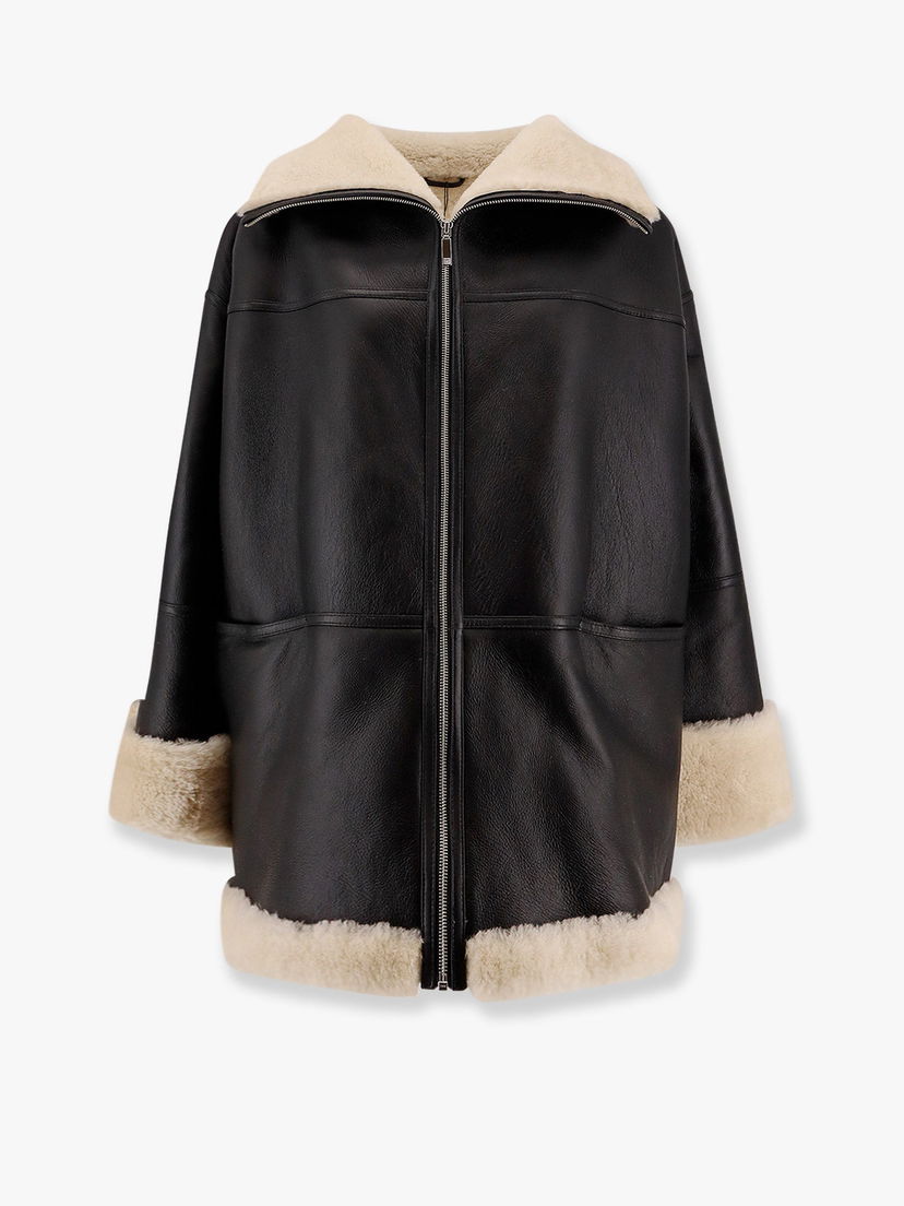 Куртка бомбер TOTEME Suede and Shearling Jacket by Toteme чорний | 214122606913