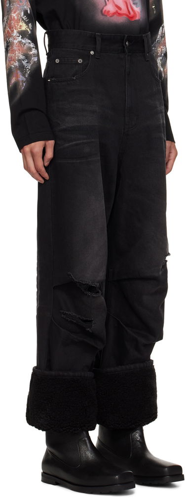Джинси We11done We11done Faded Shearling Cuff Jeans чорний | WD-DP3-23-315-M-BK, 1