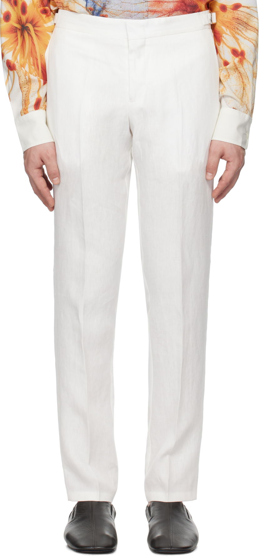 Штани Orlebar Brown Orlebar Brown Griffon Linen Trousers білий | 280107