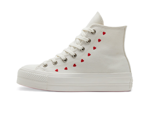 Кросівки та взуття Converse Chuck Taylor All-Star Lift Hi "Embroidered Hearts" W білий | A01599C