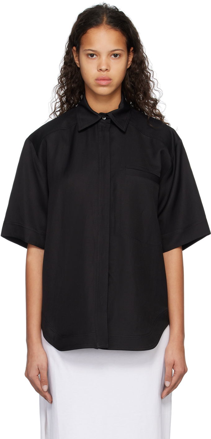 Сорочка Loulou de Saison Loulou de Saison Moheli Short Sleeve Shirt чорний | MOHELI