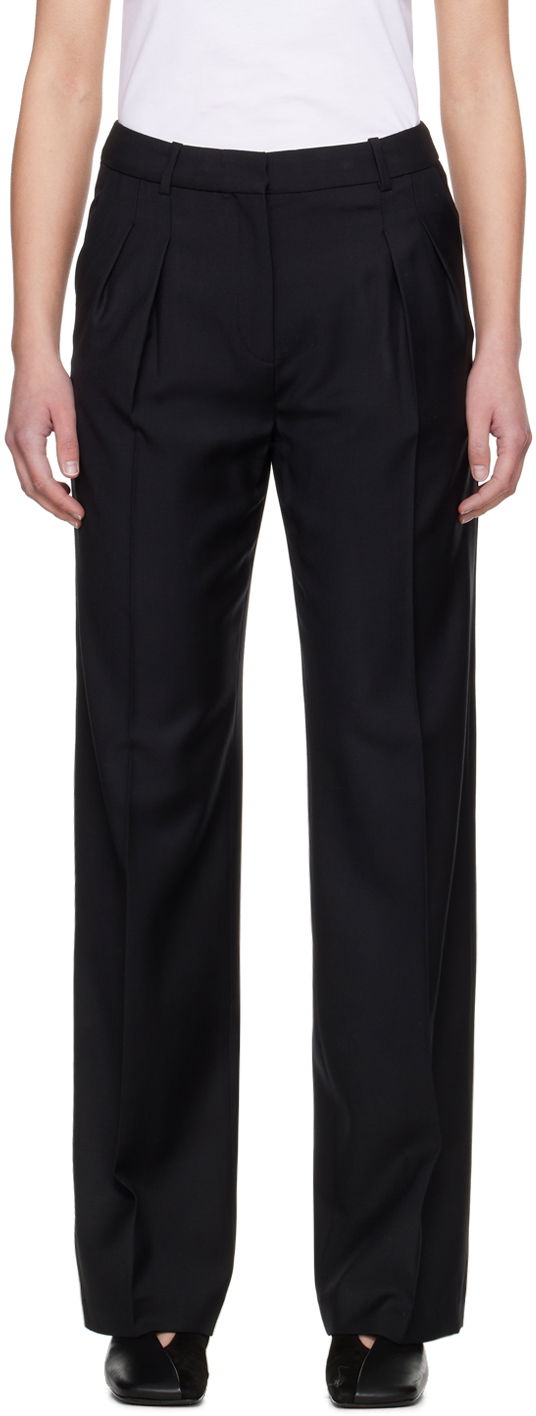 Штани Loulou de Saison Loulou de Saison Sbiru Pleated Trousers чорний | SBIRU