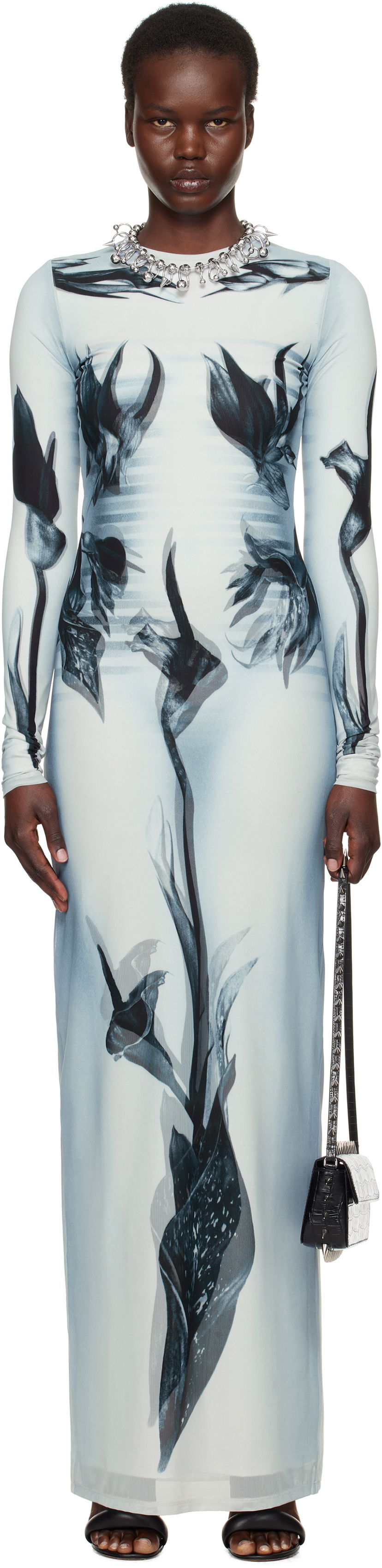 плаття Jean Paul Gaultier Jean Paul Gaultier 'The Flower Body Morphing Marinière' Maxi Dress Синій | 25/33-F-RO371-T581-010200