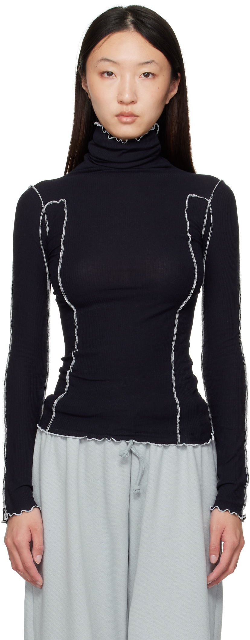 Cветр Baserange Baserange Omato Turtleneck Top чорний | TTOMT-CR-AU25