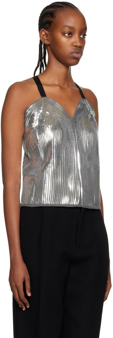Бюстгальтер We11done We11done Sequin Camisole Top Сірий | WD-KT3-22-656-W-SV, 1
