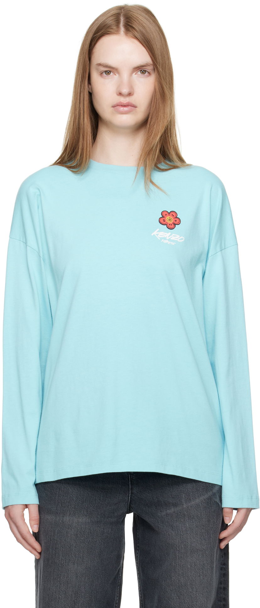 Футболка KENZO Kenzo Paris Futura 2000 Edition Long Sleeve T-Shirt Бірюзовий | FF62TL3504SG