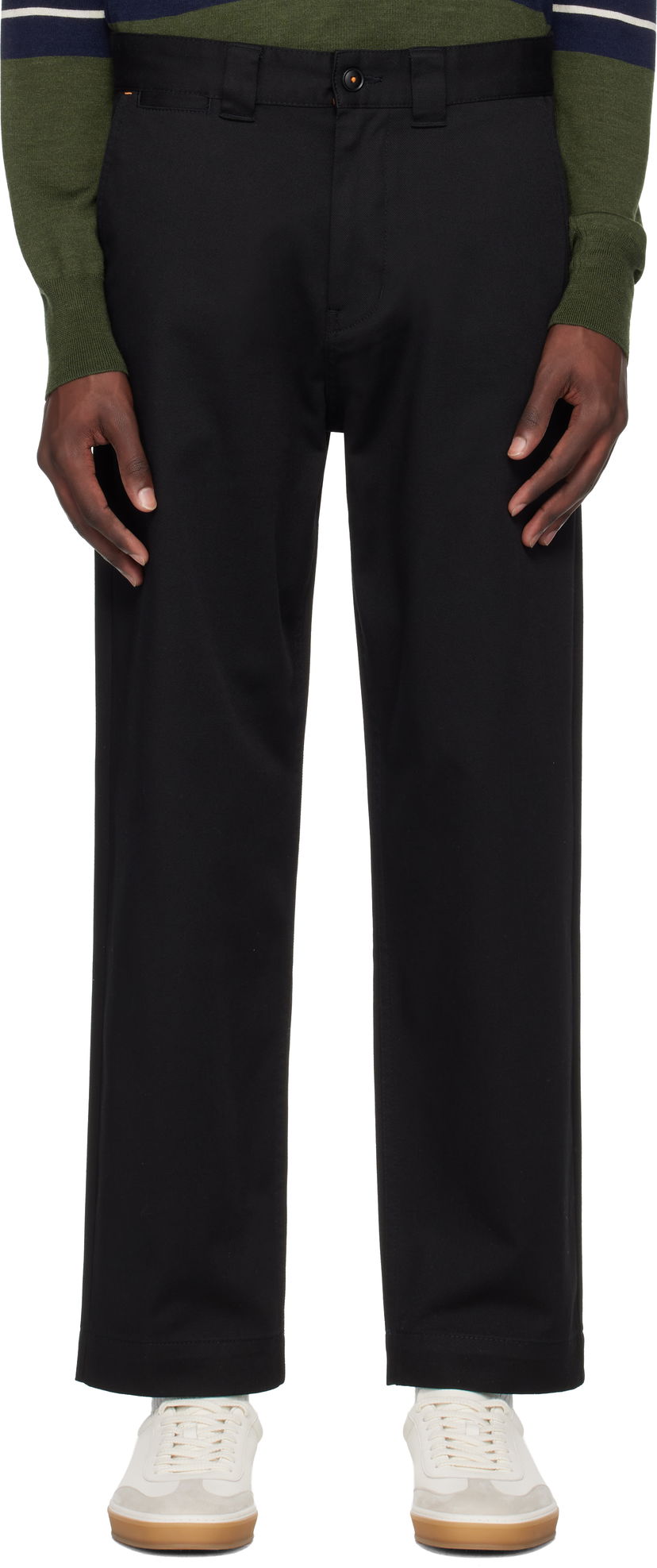 Штани BOSS BOSS Logo Patch Straight Leg Trousers чорний | 50545304