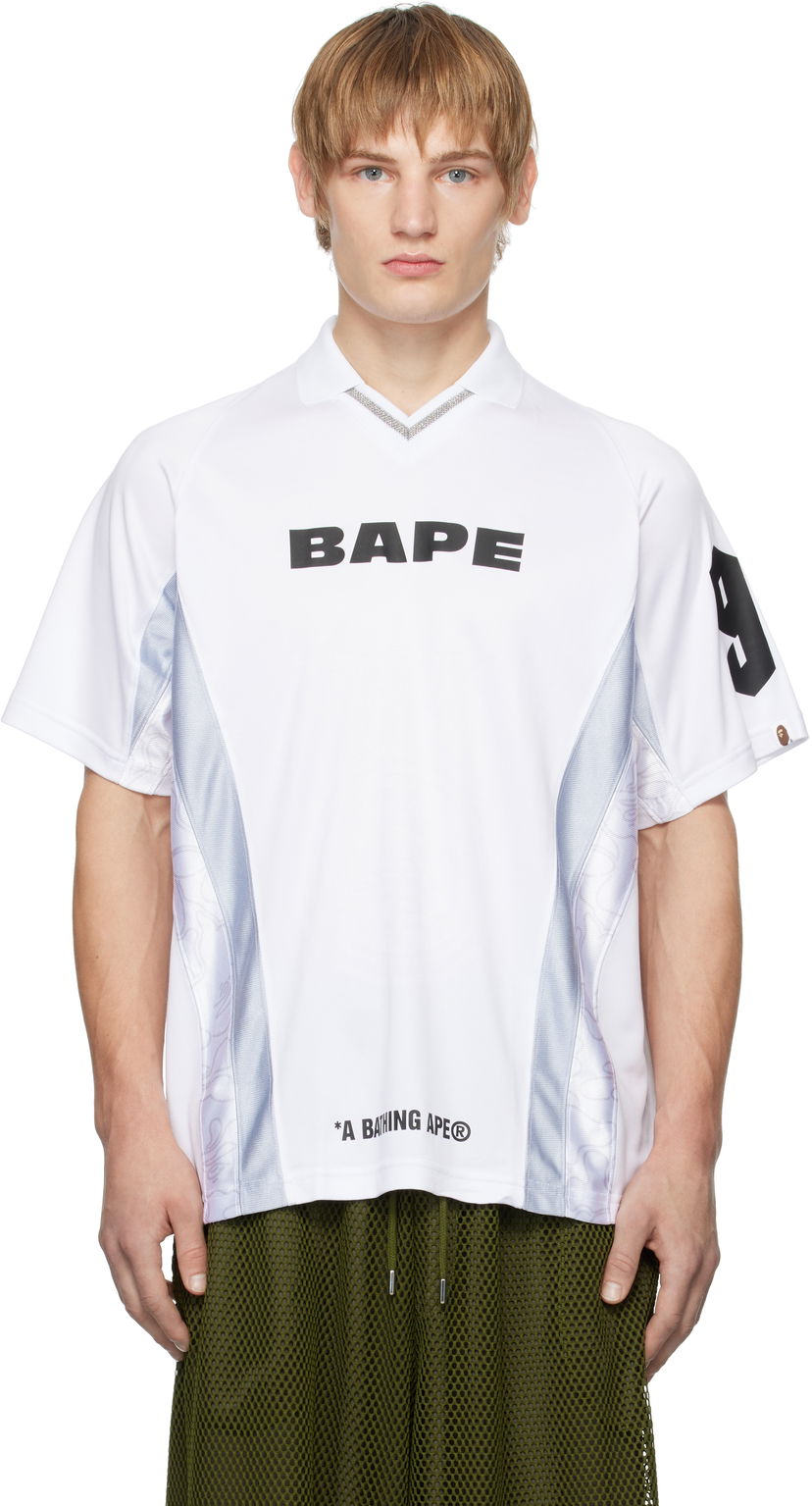 Джерсі BAPE Multi Logo Soccer Jersey T-Shirt білий | 001CSK801308M