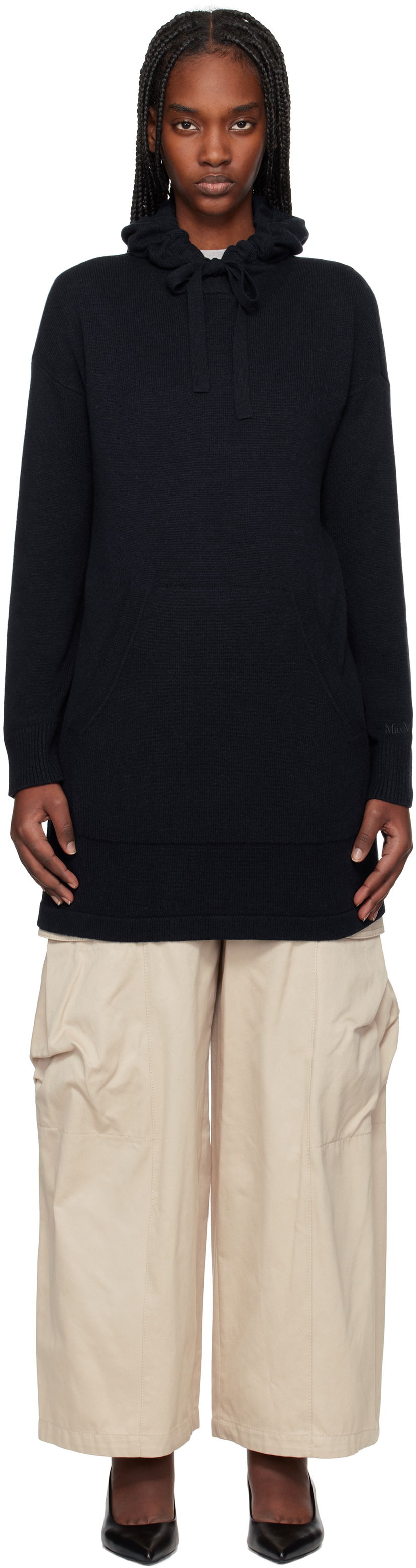 Світшоти Max Mara Max Mara Fiaba Hoodie Dress темно-синій | 2519321011600