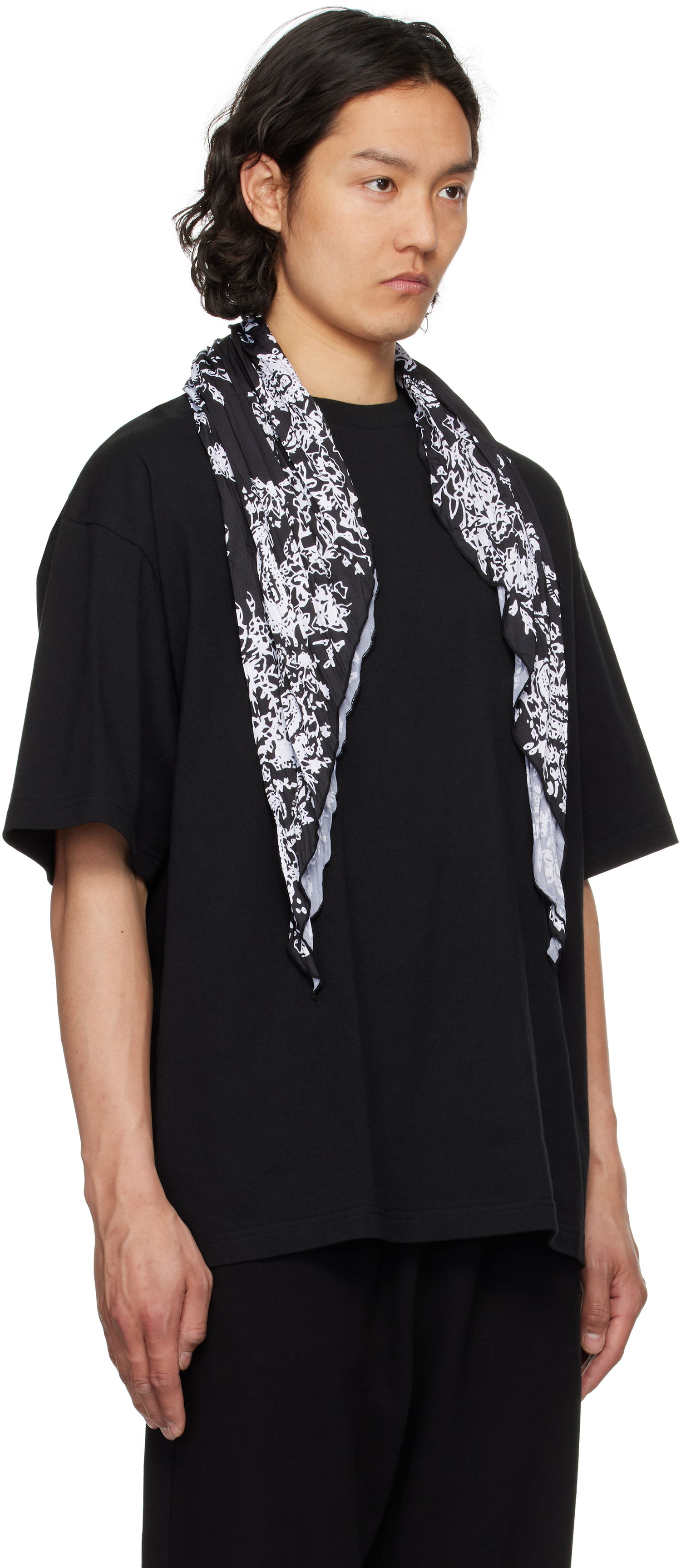 Футболка We11done We11done Wrinkled Muffler T-Shirt чорний | WD-TT1-25-732-U-BK, 1