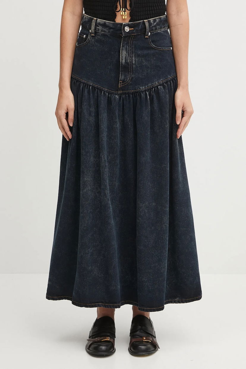 Спідниця GANNI GANNI A-Line Maxi Denim Skirt Синій | J1759