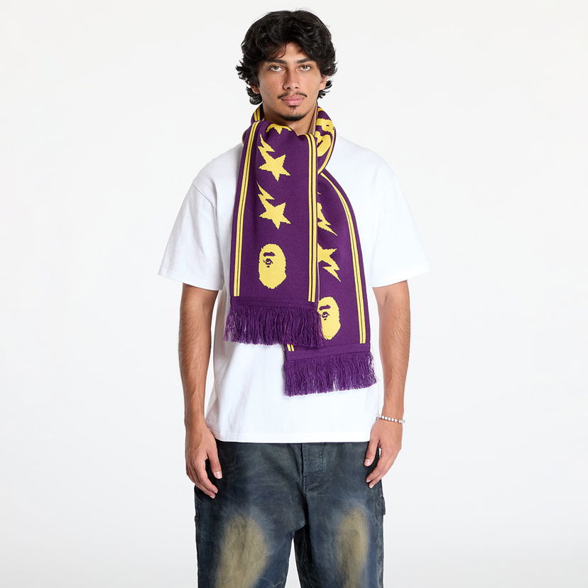 Шарф BAPE Jacquard Bape Logo Long Scarf Фіолетовий | 001GDK801011M PUR