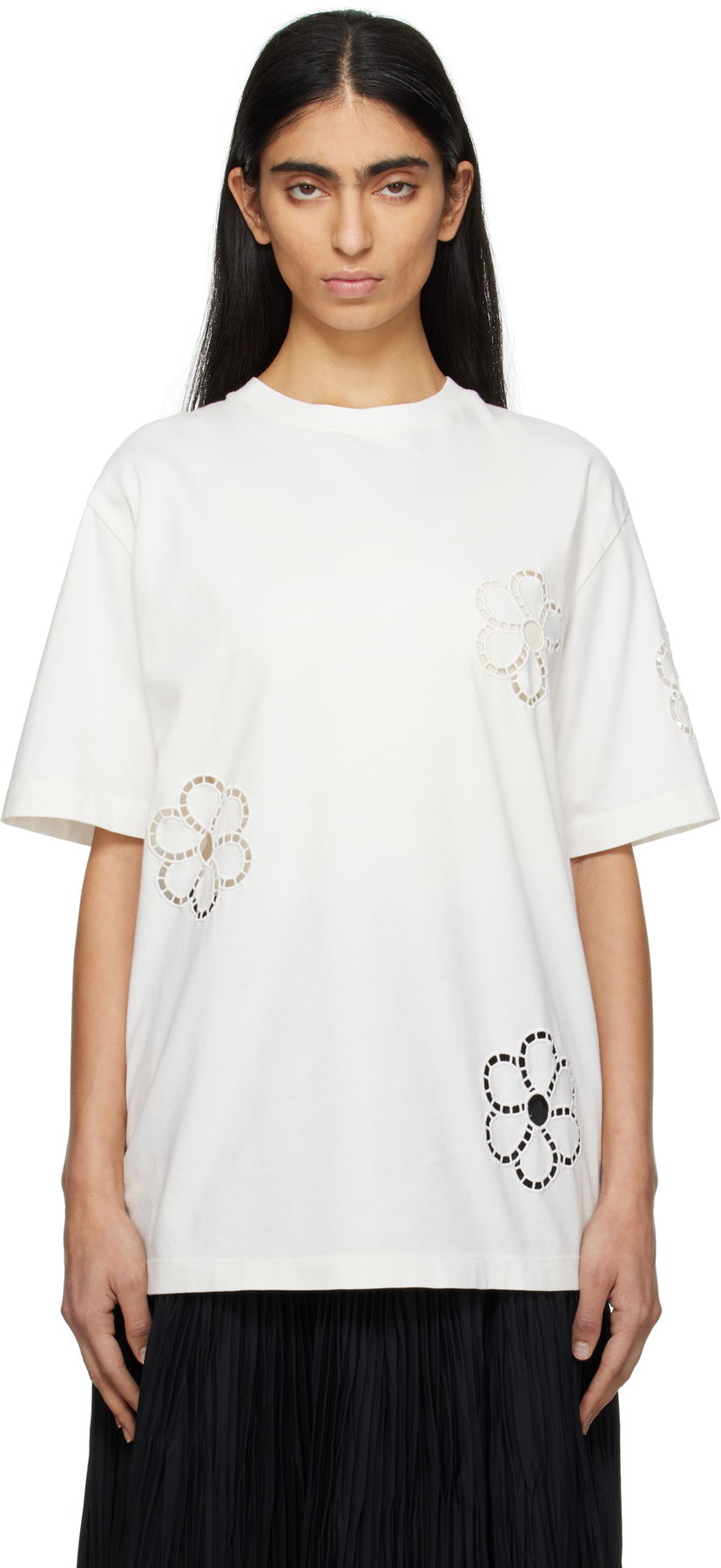 Футболка MSGM Floral T-Shirt білий | 3841MDM128 257091