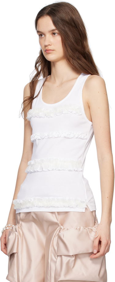 Безрукавка Simone Rocha Simone Rocha Ruffle Frill Tank Top білий | 5345 0553, 3
