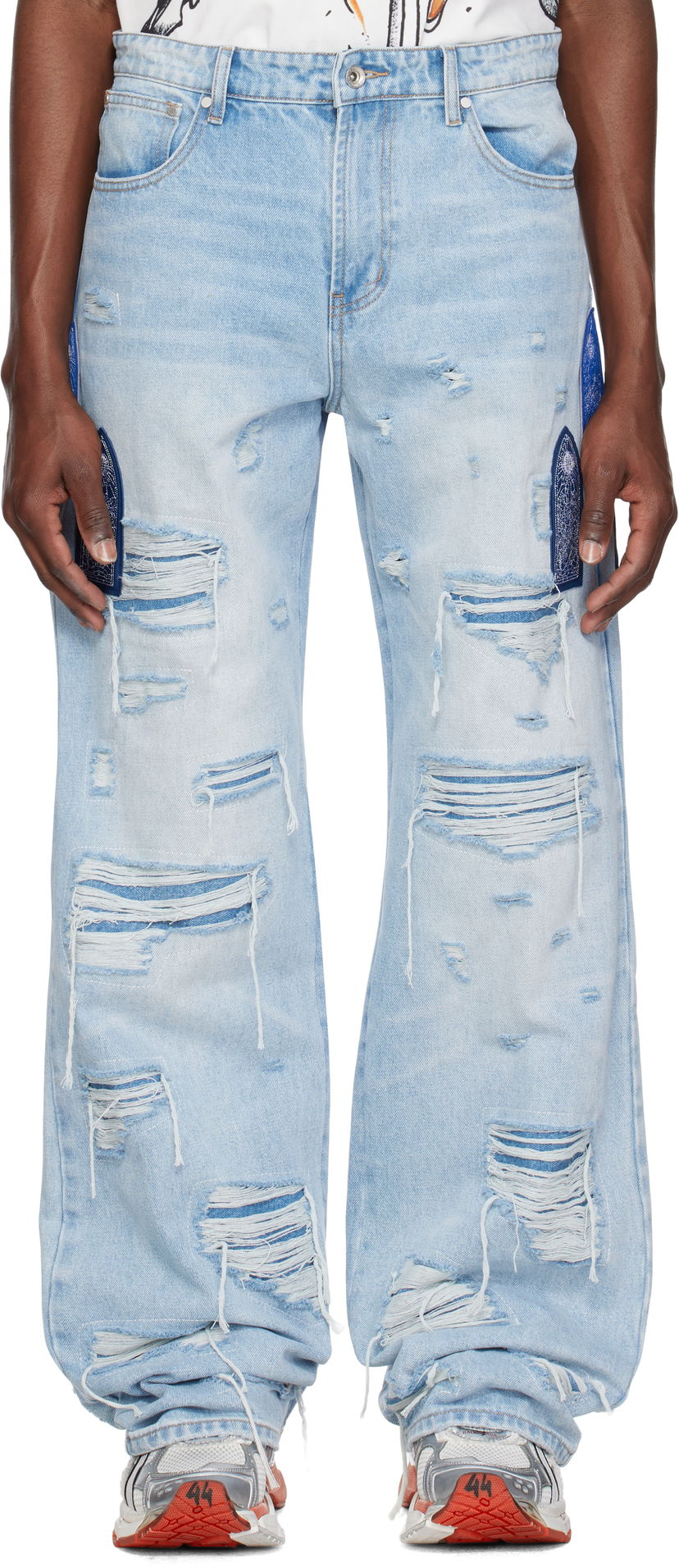 Джинси Who Decides War Who Decides War Side Patch Relaxation Jeans Синій | 1121040008SS25