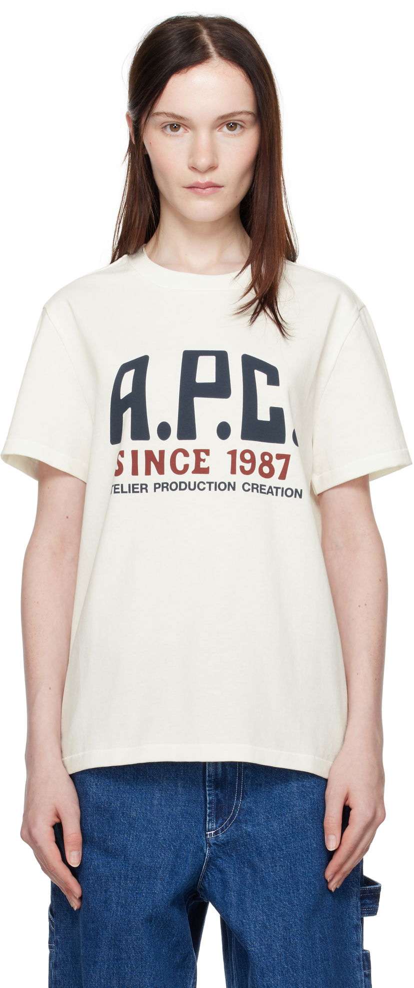 Футболка A.P.C. Print Label T-Shirt білий | COHBU-M26442