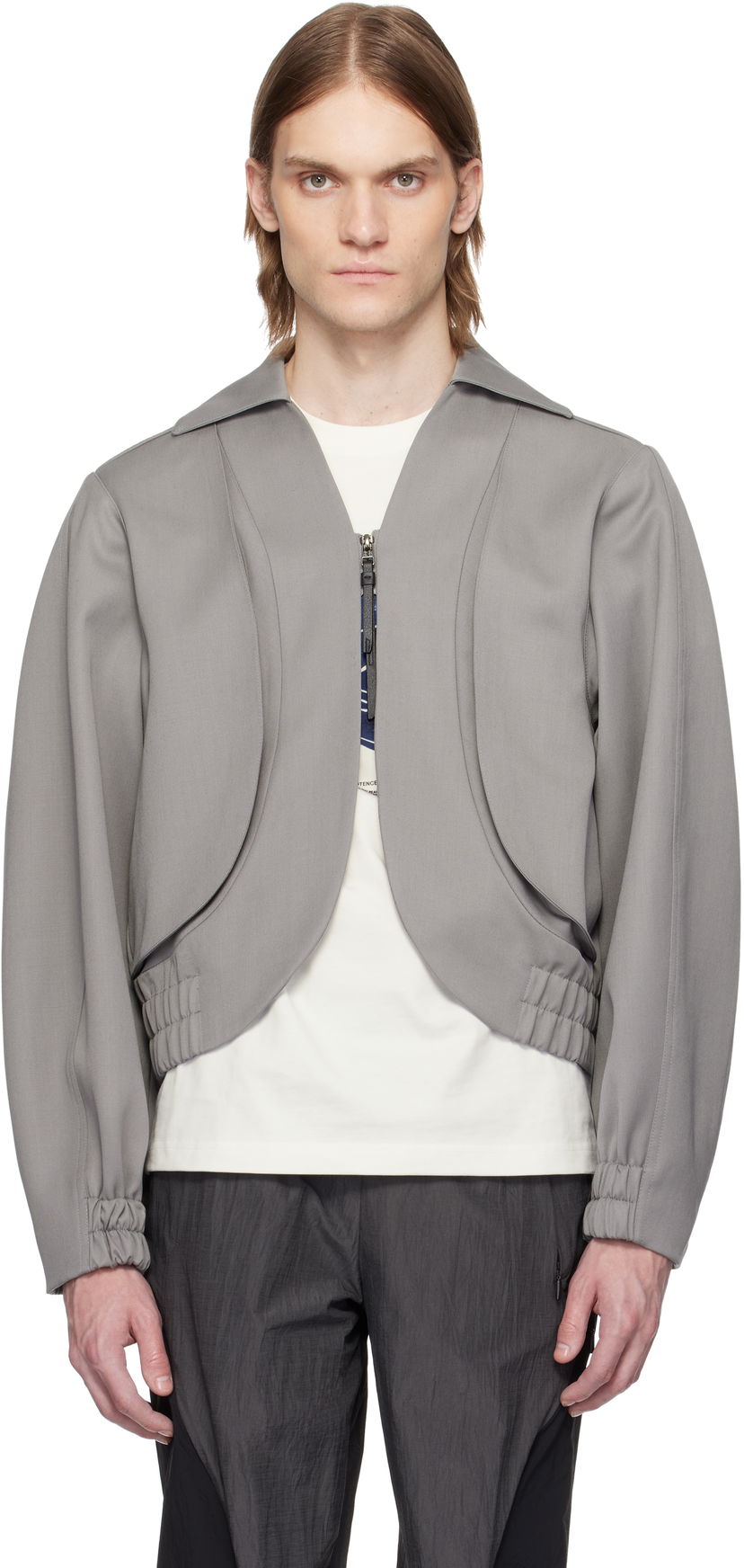 Куртка бомбер ADER ERROR ADER error Orbe Product. 19 Cropped Jacket Сірий | BO01SSJK0801GR