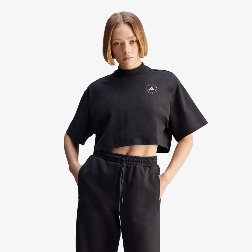 Футболка adidas Originals Stella McCartney Cropped Mock Neck T-Shirt чорний | JJ0080