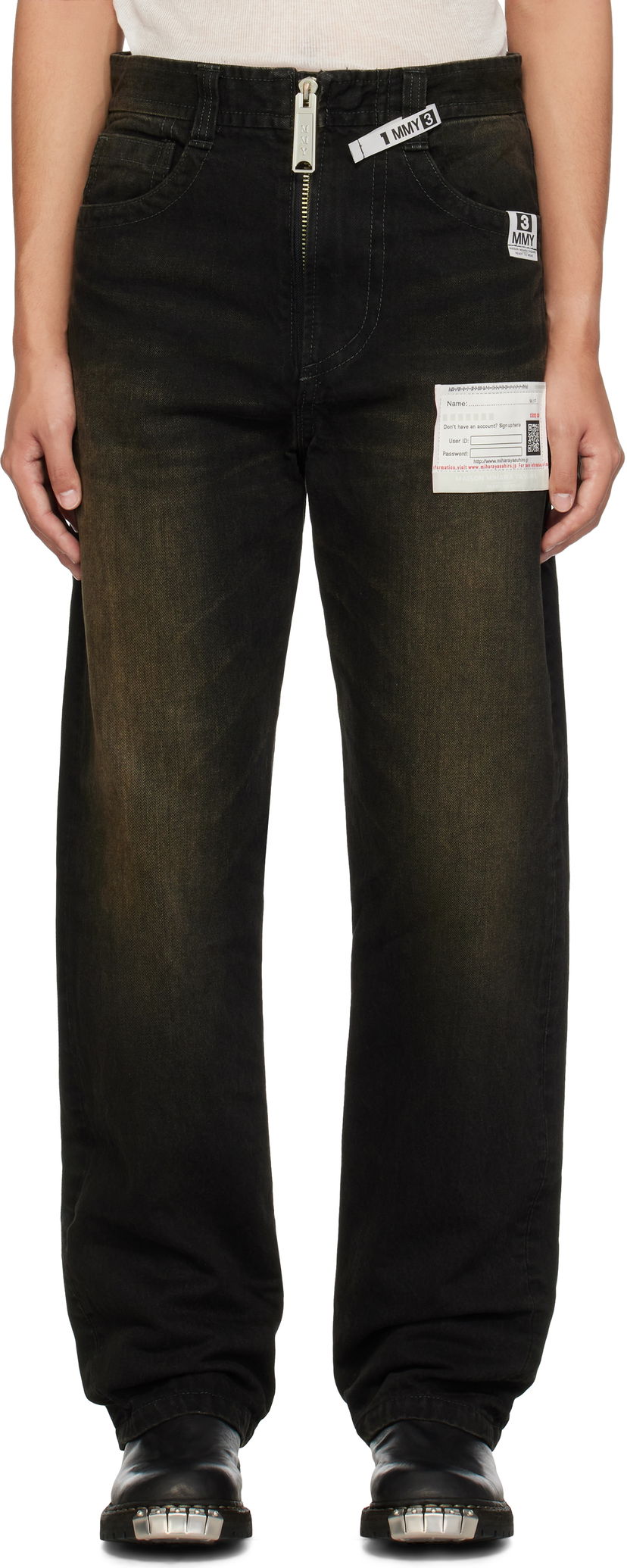 Джинси Maison MIHARA YASUHIRO Amateur Sewn Jeans чорний | A13PT022