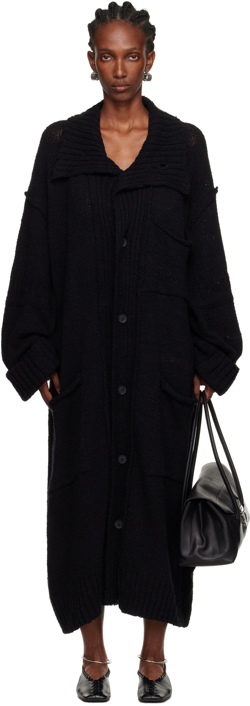 Cветр Yohji Yamamoto Yohji Yamamoto Plain Stitch Pocket Long Cardigan чорний | HL-K78-091