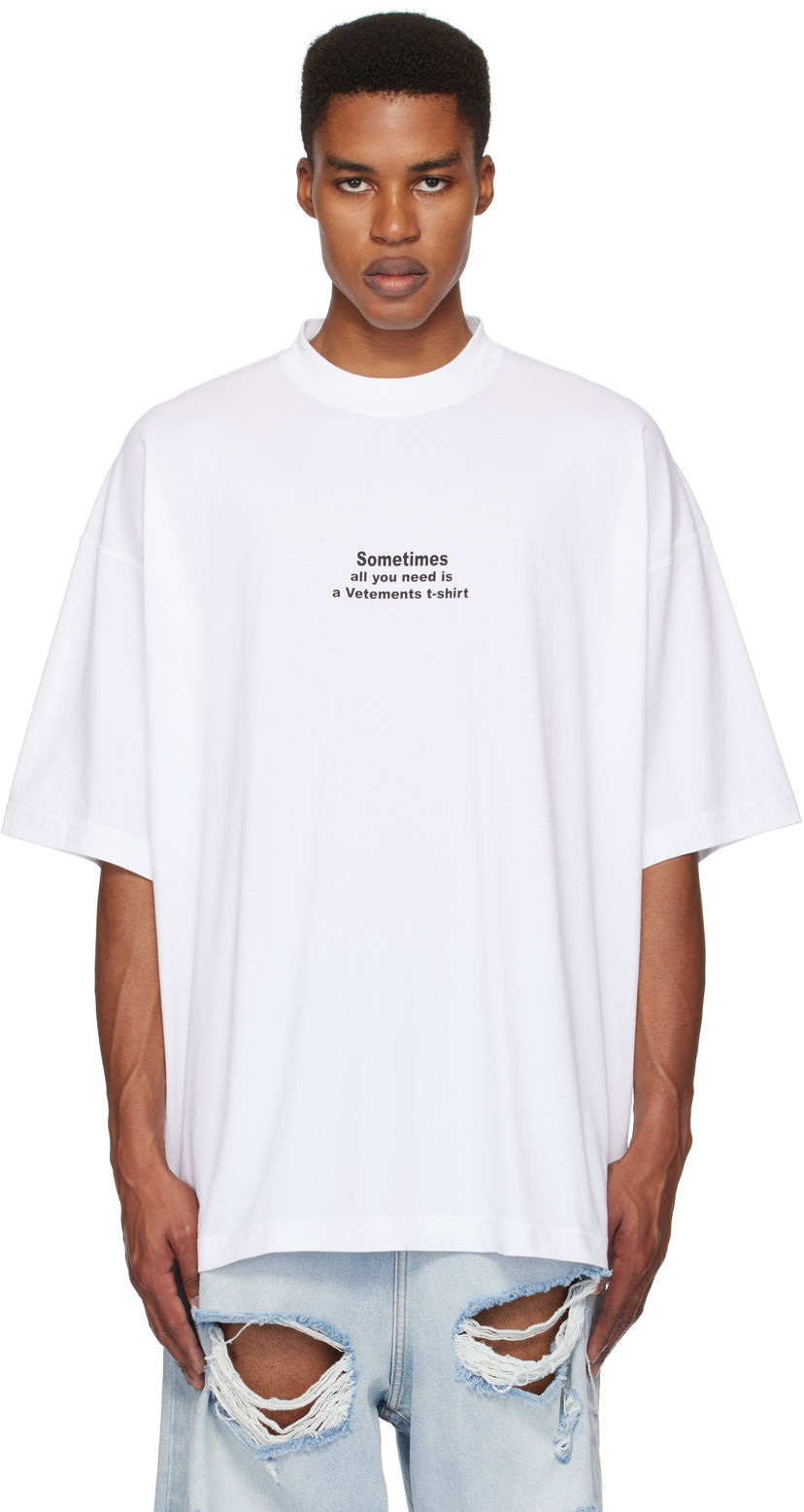 Футболка VETEMENTS 'All You Need' Oversized T-Shirt білий | UA66TR690W