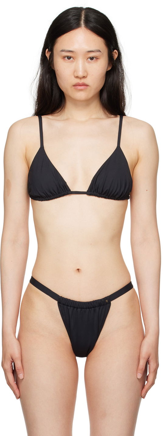 Купальники Anine Bing ANINE BING Brielle Women's Triangle Bikini Top чорний | A-11-10282-BLK26