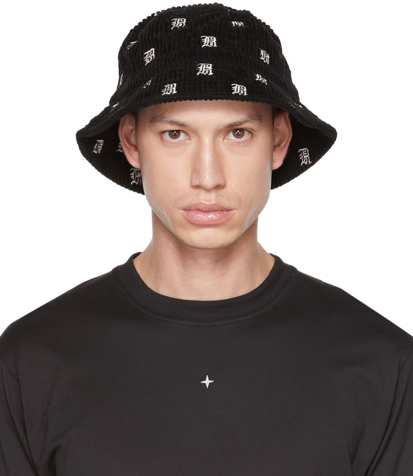 Капелюх R13 R13 Corduroy Allover Logo Bucket Hat чорний | R13WA026-R153B