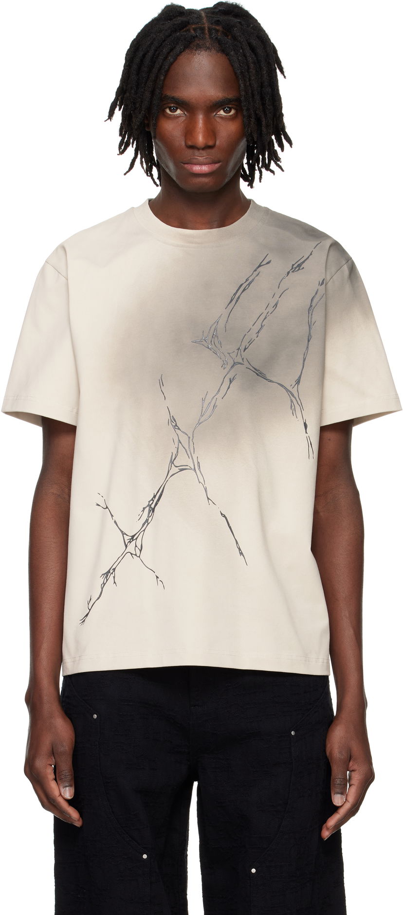 Футболка HELIOT EMIL HELIOT EMIL Fluxus Graphic T-Shirt бежевий | PRESS25_M_09_129_ST18
