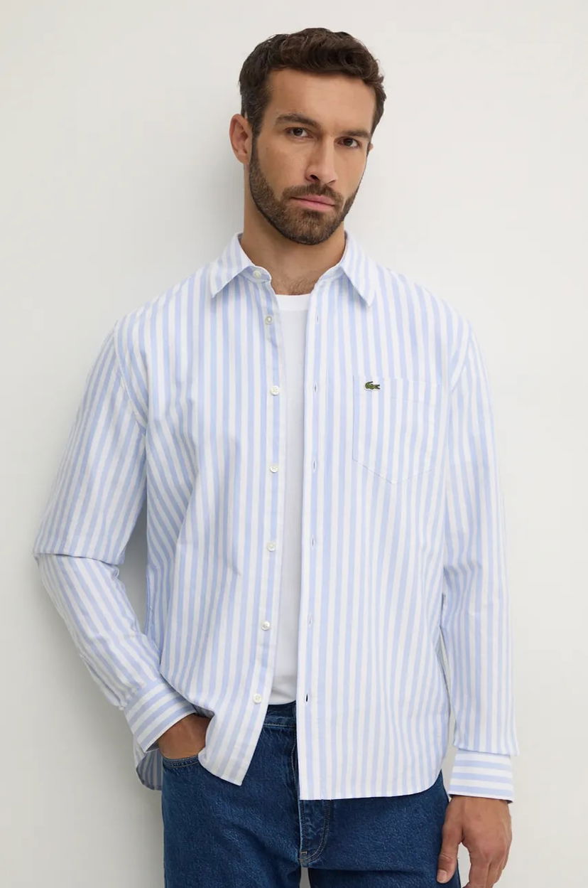 Сорочка Lacoste Lacoste Regular Fit Striped Shirt Синій | CH5623