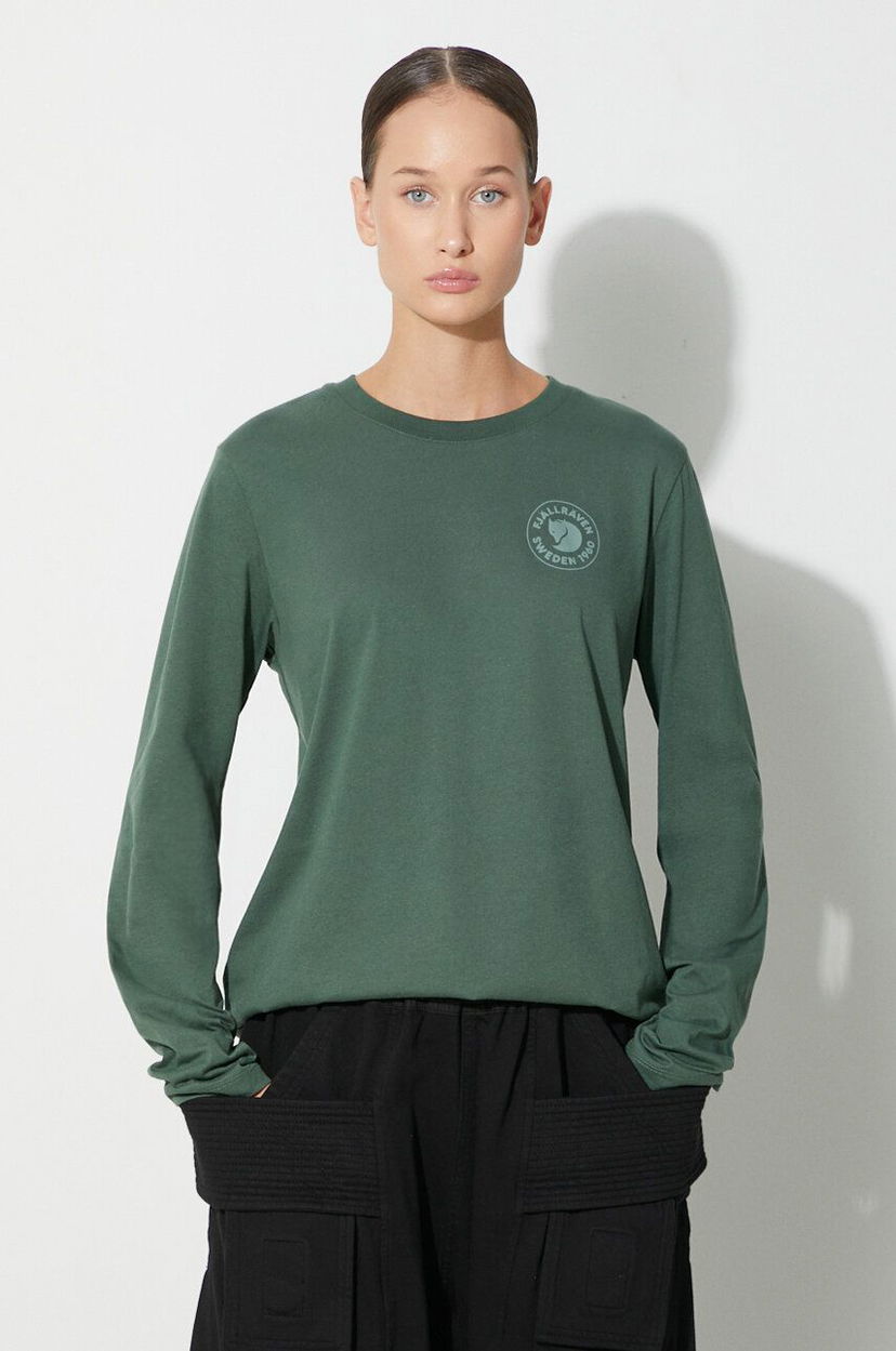 Футболка FJÄLLRÄVEN 1960 Logo T-Shirt Long Sleeve Зелений | F86989.679