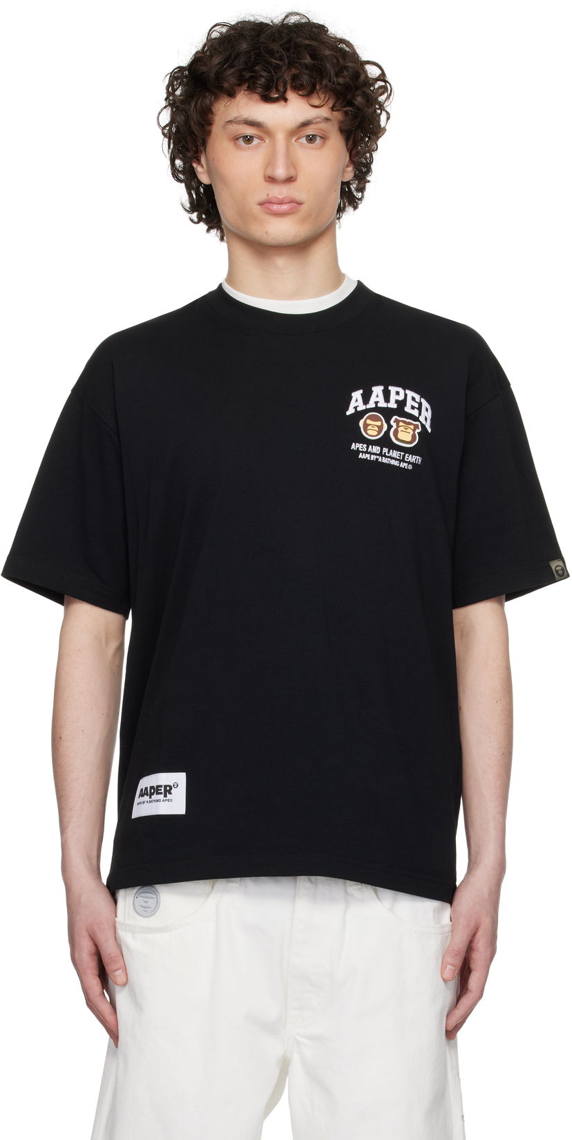 Футболка AAPE by A Bathing Ape AAPE By A Bathing Ape 'AAPER' Logo Short Sleeve T-Shirt чорний | AAPTEM1611XXNBKX