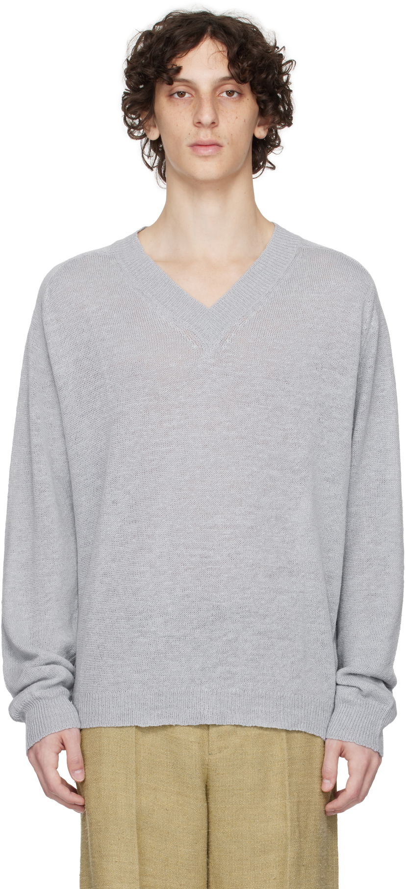 Cветр OUR LEGACY Our Legacy Rue V-Neck Sweater Сірий | M2253RB