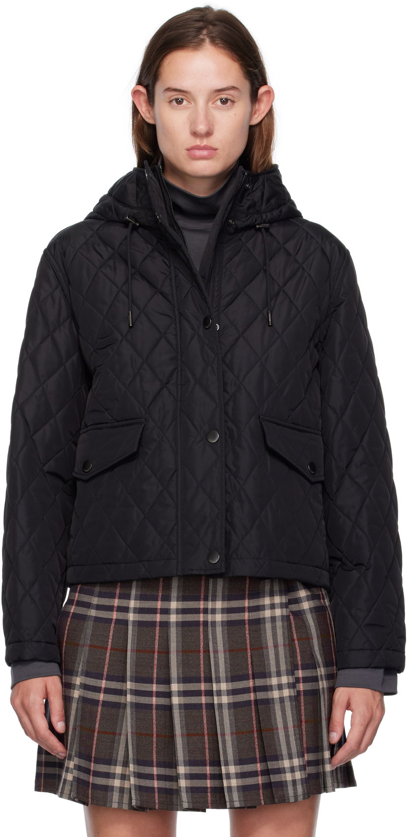 Куртка Burberry Burberry Pembroke Quilted Hooded Jacket чорний | 8113838