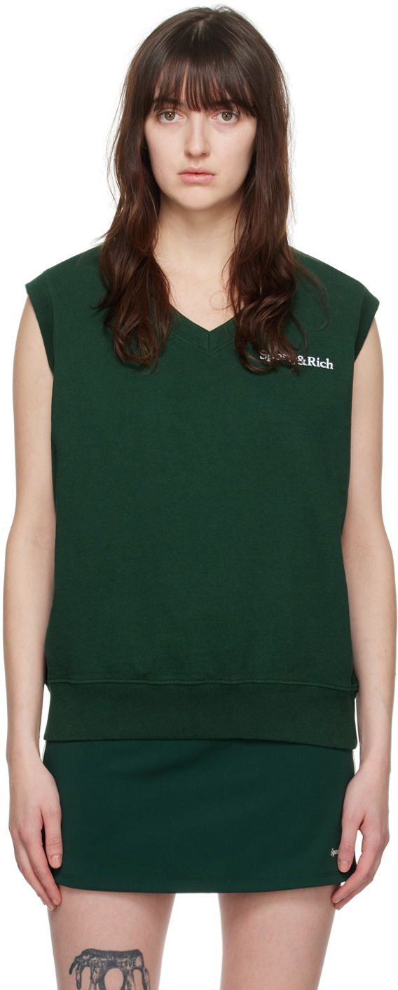 Жилет Sporty & Rich Serif Vest Зелений | VNAW2313FO
