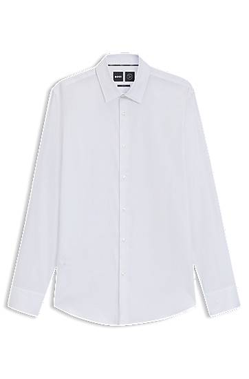Сорочка BOSS Men's Slim Fit Performance Structured Cotton Shirt білий | 50480109