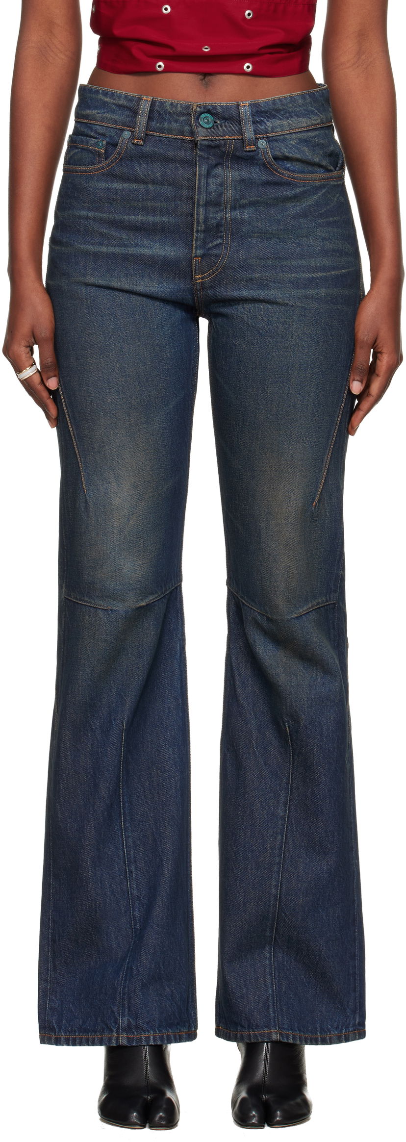 Джинси OUR LEGACY Moto Cut Flared Jeans Синій | W4255MS