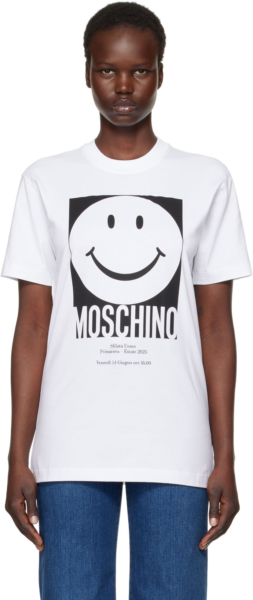 Футболка Moschino Smiley Graphic T-shirt білий | J071605411001