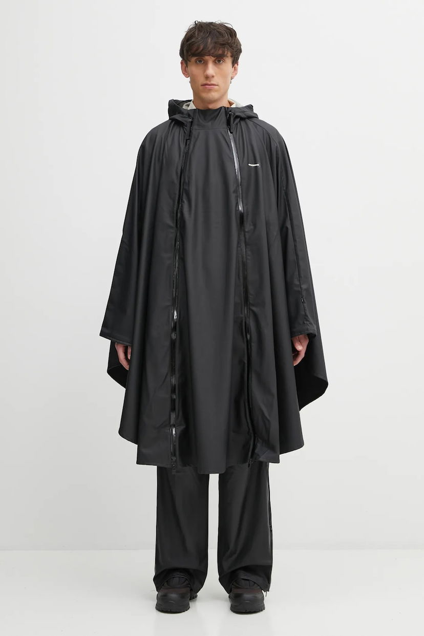 Дощовик Rains Hooded Zip Poncho Rains x Umbro чорний | 20800.01
