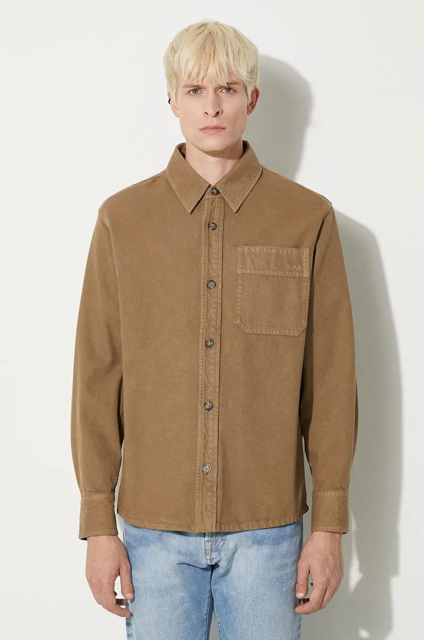 Сорочка A.P.C. Relaxed Fit Shirt With Classic Collar Коричневий | COGZV.H02918.CAC