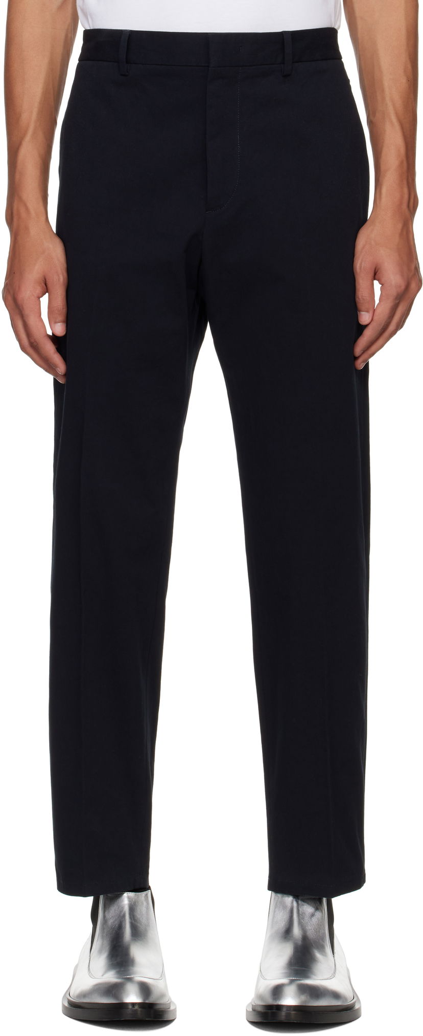 Штани Jil Sander Jil Sander Tapered Trousers темно-синій | J21KA0011_J45286