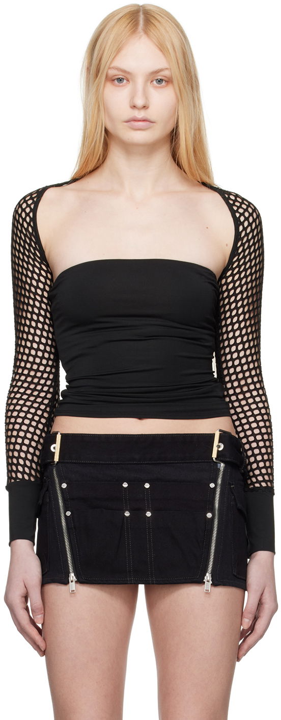 Спідниця Miaou Miaou Iris Fishnet Long Sleeve Top чорний | 7112TJBBLK