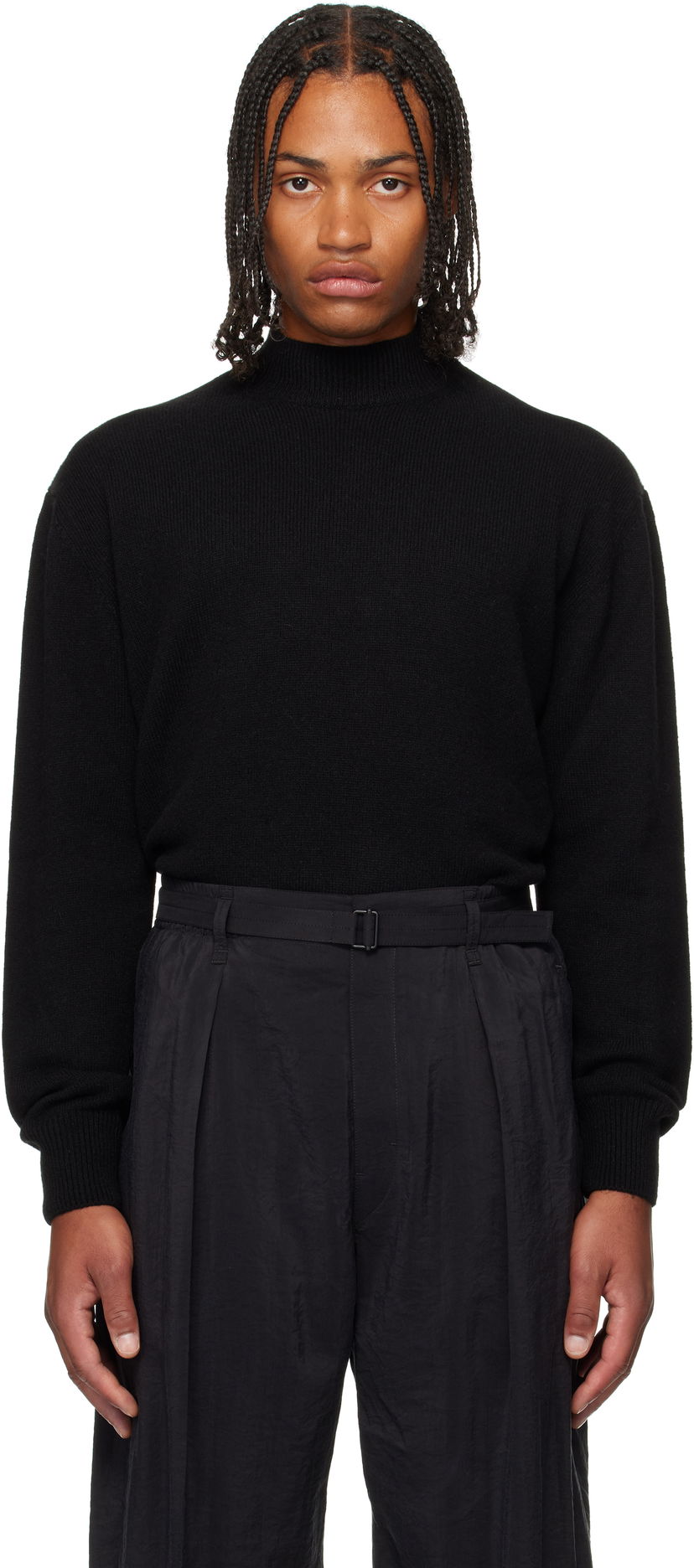 Cветр LEMAIRE Lemaire Mock Neck Sweater чорний | TO1426 LK1029