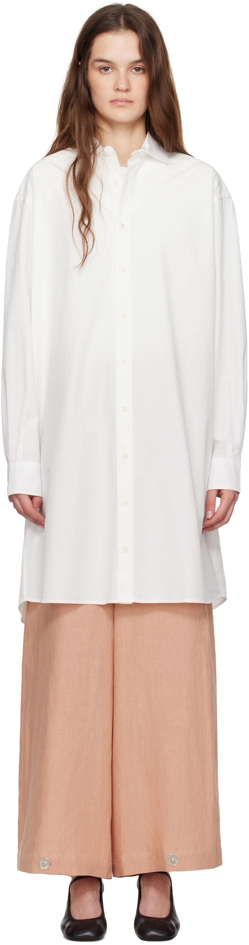 Сорочка Baserange Baserange Claude Shirt Midi Dress білий | DROL-POU-SP25