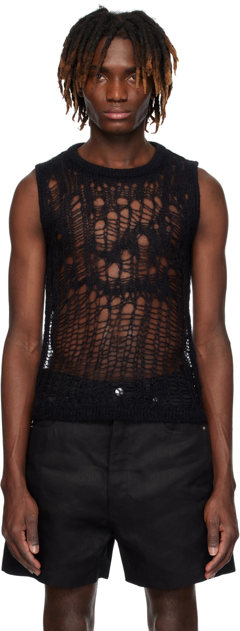 Cветр Rick Owens Rick Owens Hollywood Spider Sleeveless Sweater чорний | RU01E5605 KNETMH