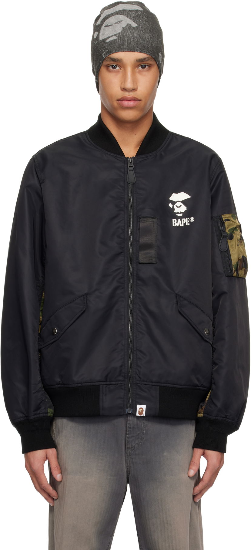 Куртка бомбер BAPE A Bathing Ape 1st Camo Bomber Jacket чорний | 001LJK801006M