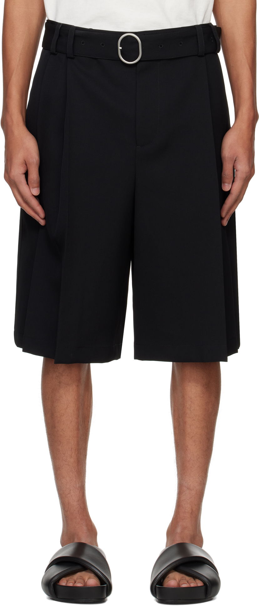 Шорти Jil Sander Jil Sander Belted Shorts чорний | J22KA0282_J40002