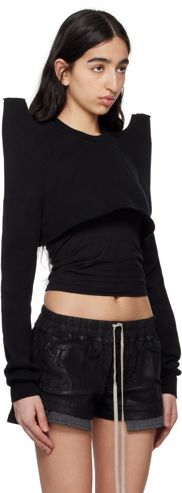 Cветр Rick Owens Rick Owens DRKSHDW Hollywood Cropped Sweatshirt Синій | DS01E3213 F, 4