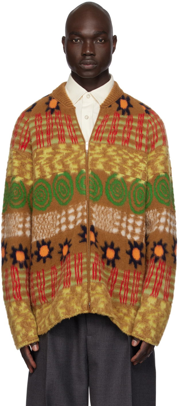 Cветр ZEGNA Zegnia x The Elder Statesman Zip Cardigan Коричневий | TCS70A6-OWR