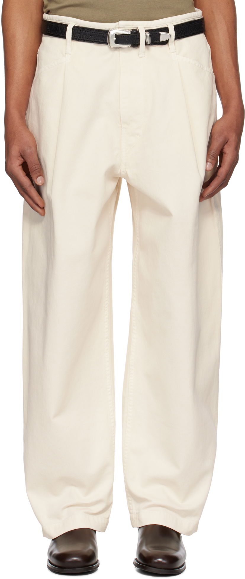 Штани LEMAIRE Lemaire Pleated Workwear Pants білий | PA1201 LD1034